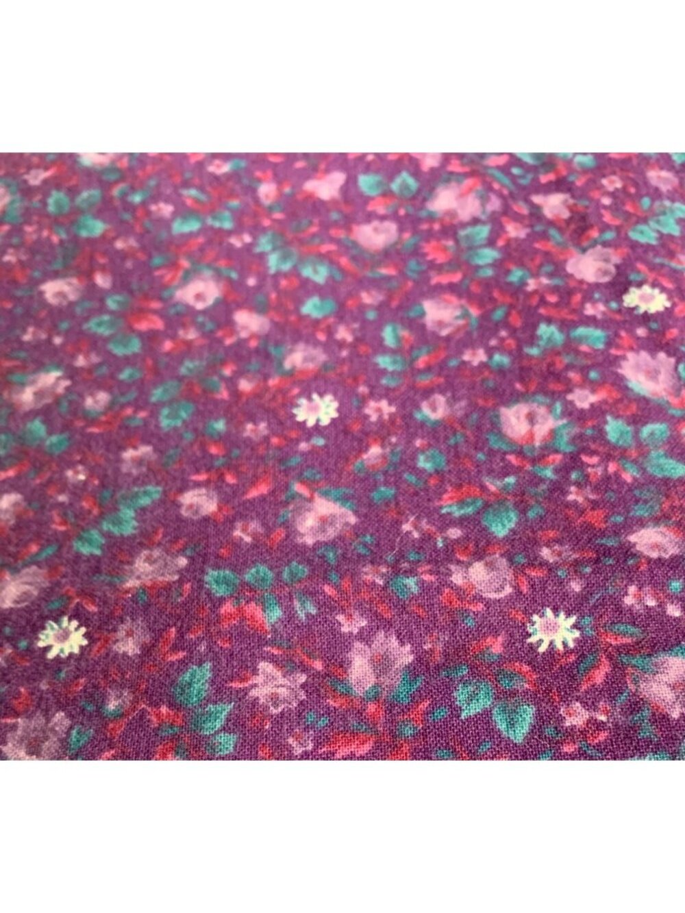 Peter Pan Fabrics Floral Cotton Fabric 1/2 yard x 44" Purple Green Sewing Quilti